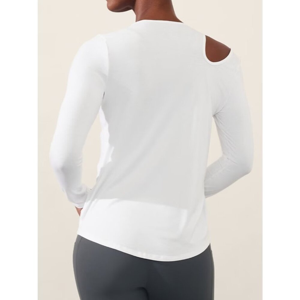 Athleta S With Ease Asymmetrical Top White Small